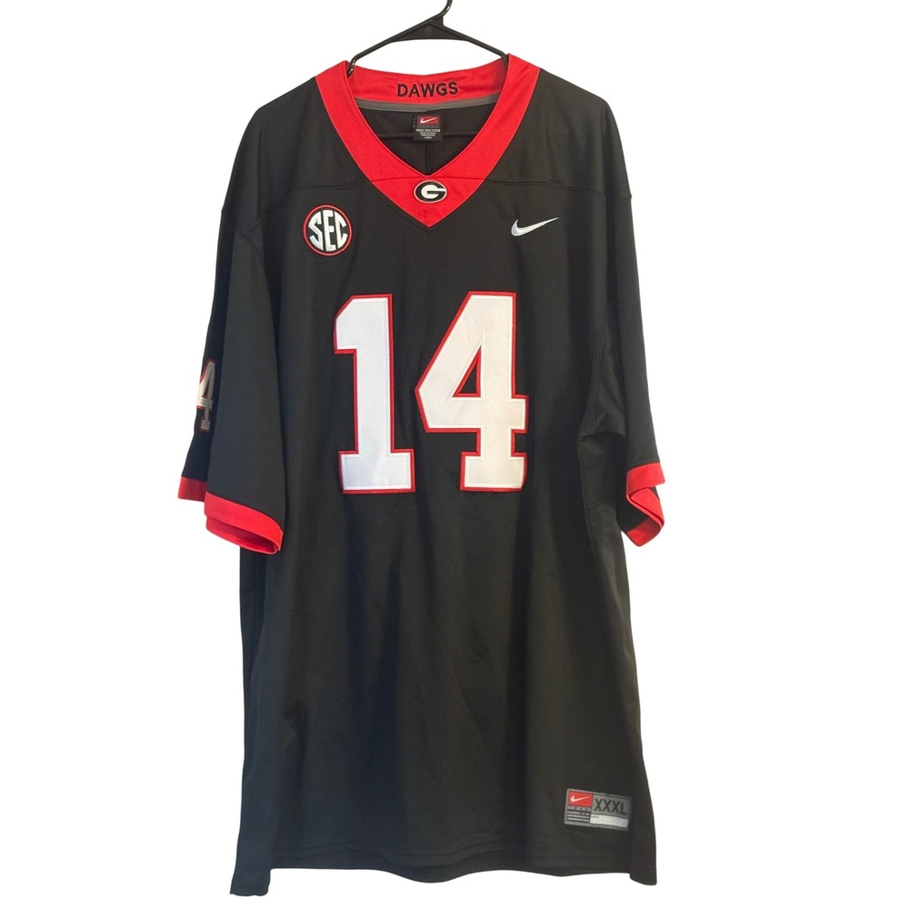 Nike Georgia Bulldogs Gunner Stockton #14 Football Jersey Black Mens XXXL SEC - Picture 2 of 7